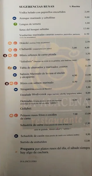 menu 0 of La Alacena de Francis