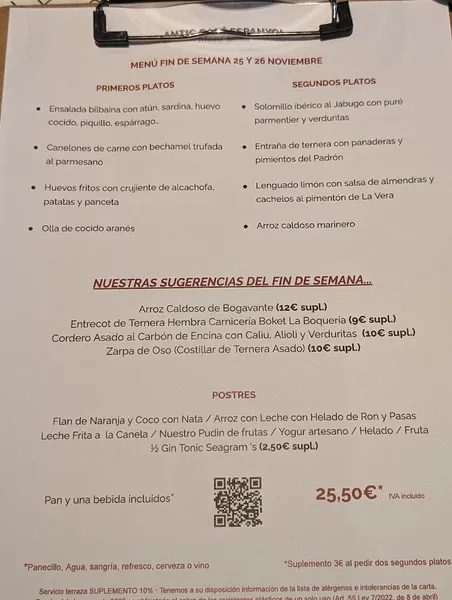 menu 2 of Antic Cafè Espanyol