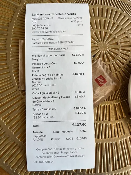 menu 0 of La Marítima de Veles e Vents I Arrocería Mediterránea
