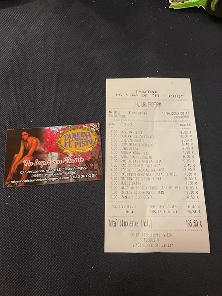 menu 0 of Taberna La Niña del Pisto