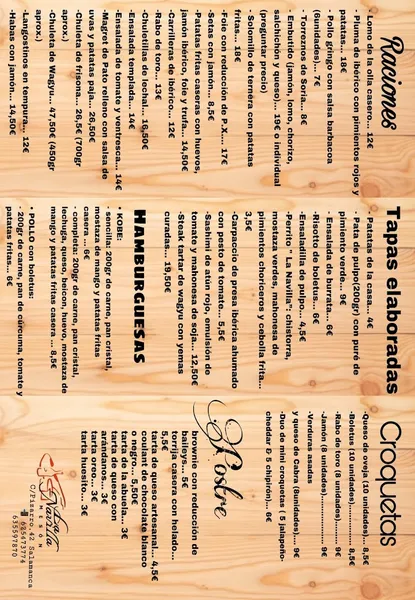 menu 1 of Mesón la Navilla