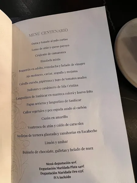 menu 1 of Balbuena y Huertas