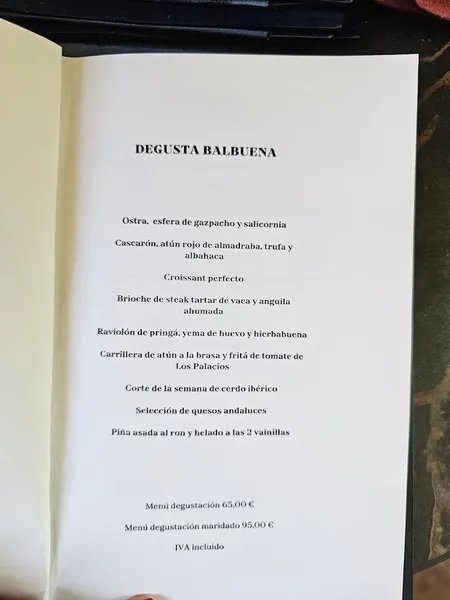 menu 2 of Balbuena y Huertas