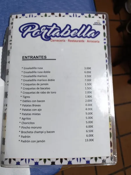 menu 1 of CERVECERÍA PORTABELLA RESTAURANTE