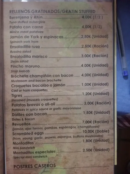 menu 2 of CERVECERÍA PORTABELLA RESTAURANTE