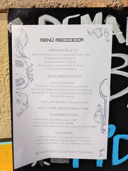 menu 1 of Nou Xupito Poblenou