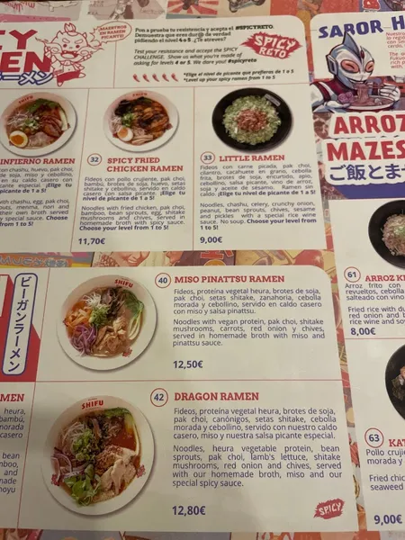 menu 2 of Ramen Shifu