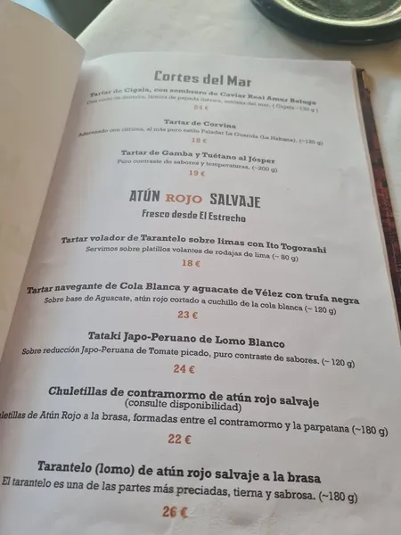 menu 0 of Verum Restaurante El Asador de Málaga