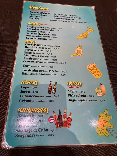 menu 2 of El Paladar