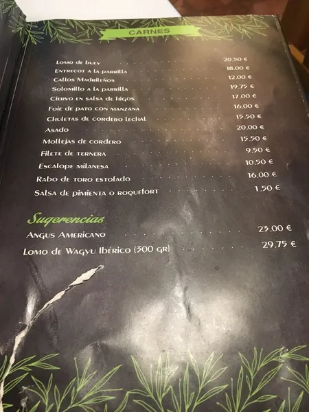 menu 1 of Restaurante El Rincón de Rafa