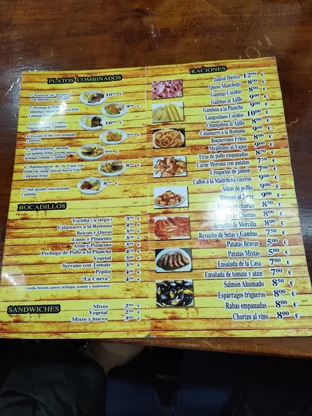 menu 1 of La Cueva de Antolín