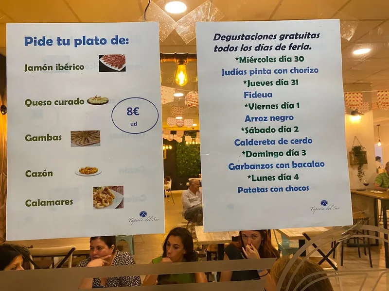 menu 1 of Tapería del Sur