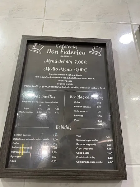 menu 2 of Cafetería Don Federico