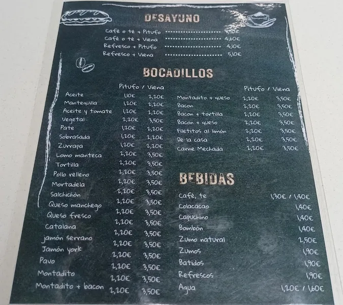 menu 0 of Café-Bar Melina