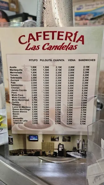 menu 0 of Cafetería Las Candelas