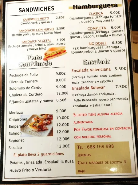 menu 0 of Bar Bulevar