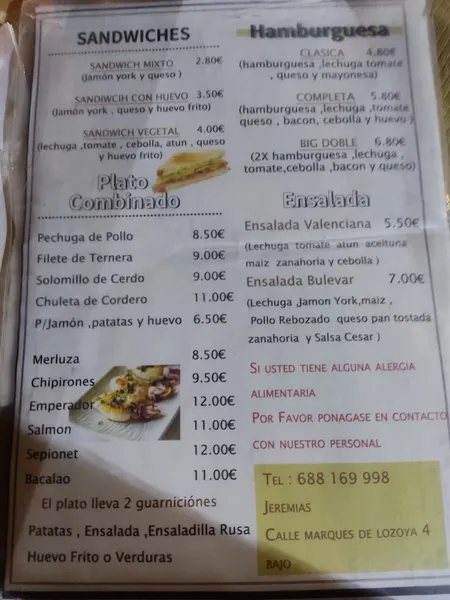 menu 1 of Bar Bulevar