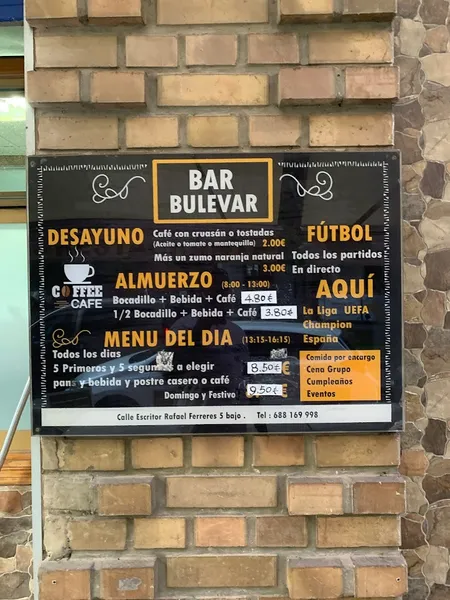 menu 2 of Bar Bulevar