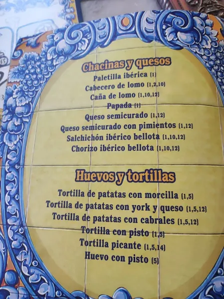 menu 2 of Taberna 1900 y Pico