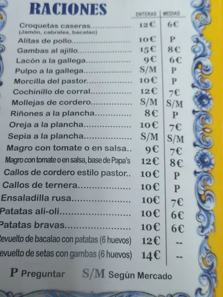 menu 2 of Bar Casa Toni