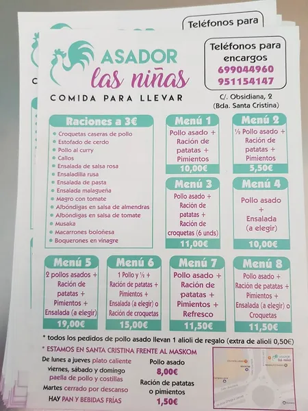 menu 0 of Asador de Pollos Las Niñas