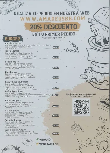 menu 0 of Amadeus Burger & Beer - El Pla