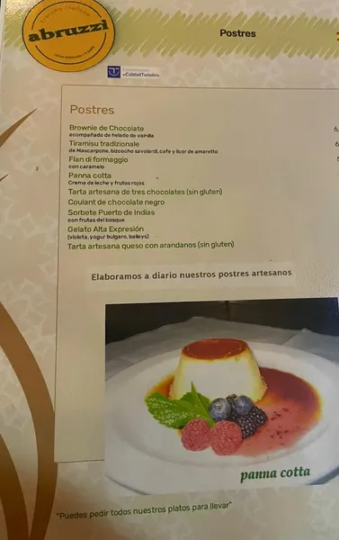 menu 0 of Trattorias Abruzzi