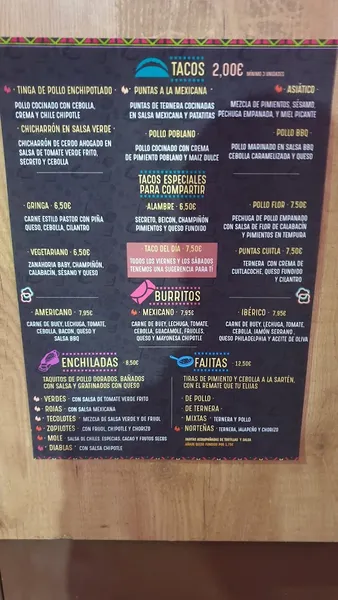 menu 0 of Tecolotes