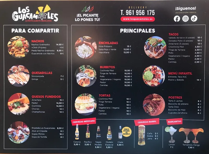 menu 0 of LOS GUACAMOLES VALENCIA