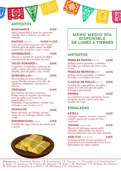 menu 0 of Restaurante Mexicano en Valencia. Las Adelitas.
