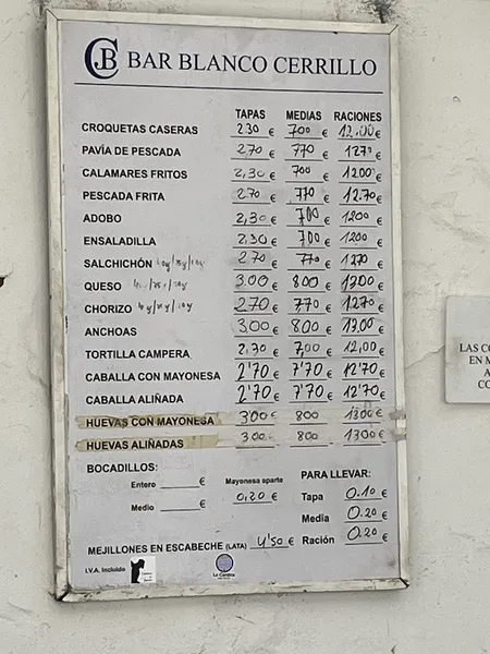 menu 0 of Bodeguita Blanco Cerrillo