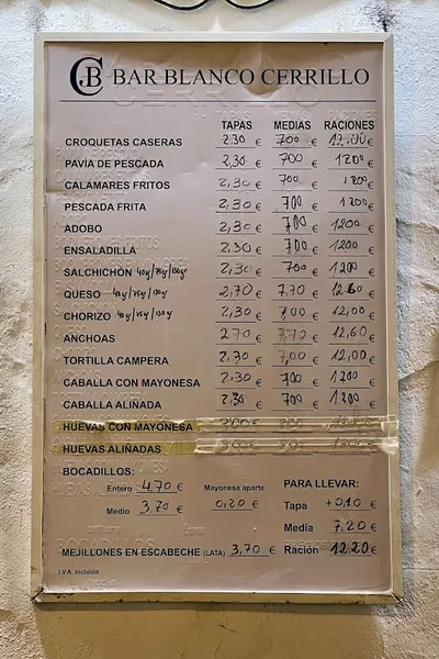 menu 1 of Bodeguita Blanco Cerrillo