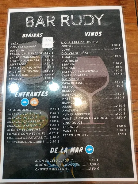 menu 1 of Bar Rudy