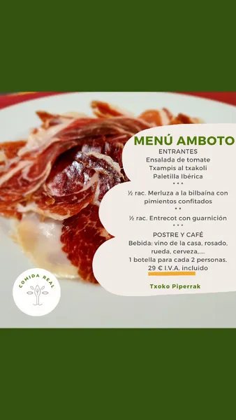 menu 1 of Txoko Piperrak Comidas Grupos