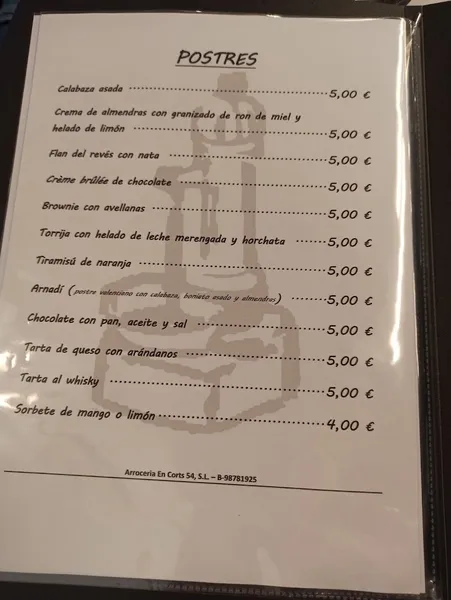 menu 0 of Alquería de La Font D'En Corts