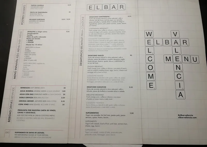 menu 0 of Elbar Valencia