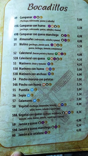 menu 0 of Bar restaurante San Pablo