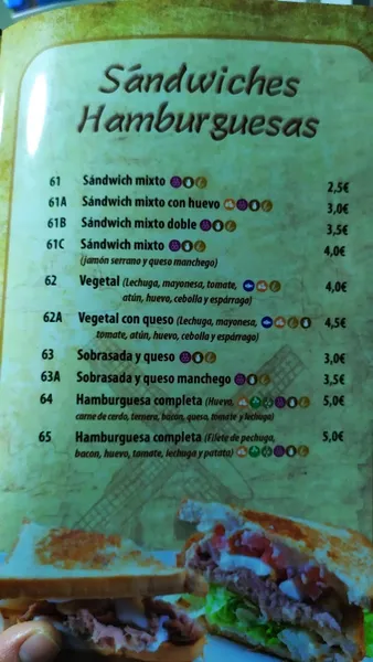 menu 1 of Bar restaurante San Pablo