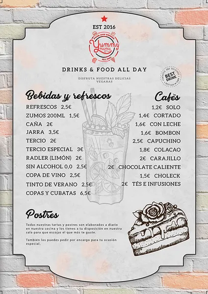 menu 0 of Yummy Mamy. Cafeteria, Restaurante & Hamburguesería