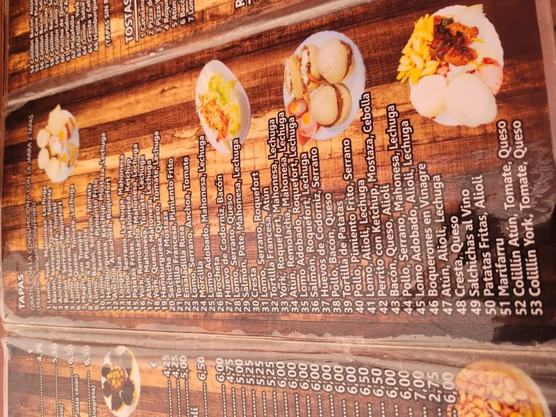 menu 1 of El Tapeo del Colilla