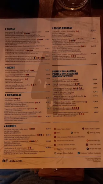 menu 1 of 4 Latas Poblenou