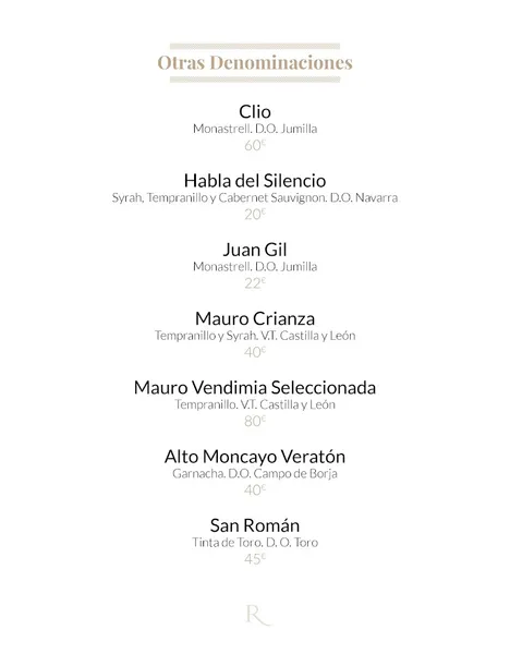 menu 2 of El Refectorium Catedral