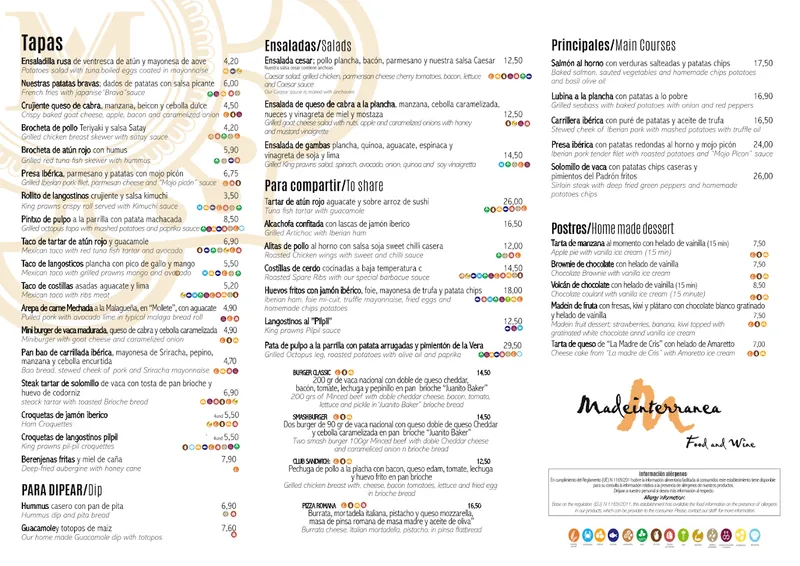 menu 1 of Madeinterranea