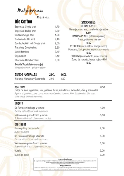menu 2 of Madeinterranea