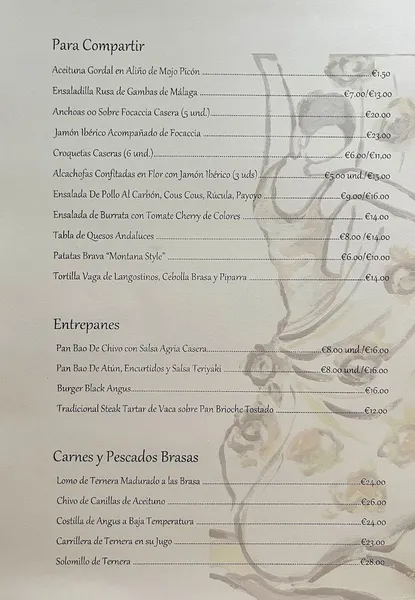 menu 0 of Restaurante Montana