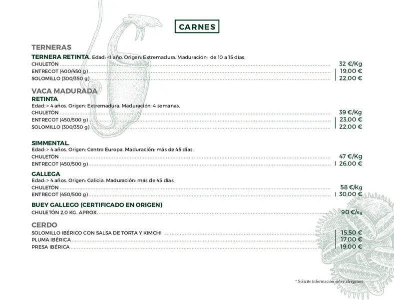 menu 0 of Restaurante Carnívora