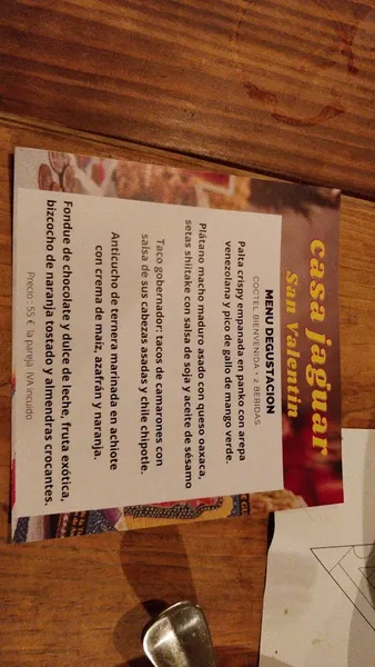 menu 1 of Casa Jaguar