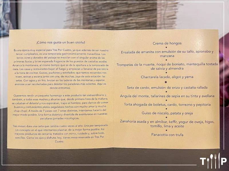 menu 0 of Tres por Cuatro