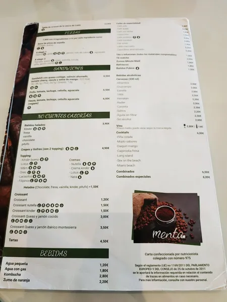 menu 2 of Menta • Healthy Food & Coffee