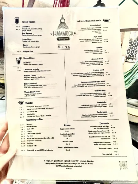 menu 0 of Hammock Juice Station